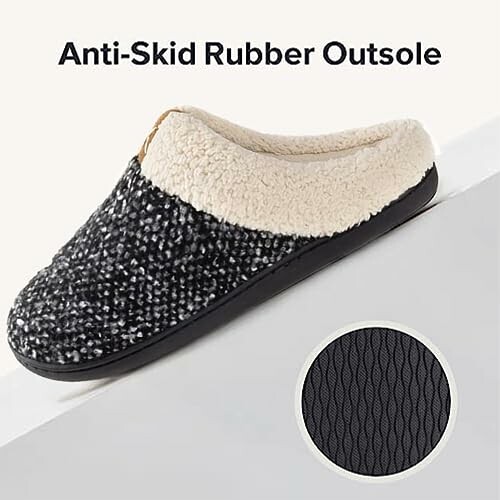 Cozy slipper with anti-skid rubber outsole