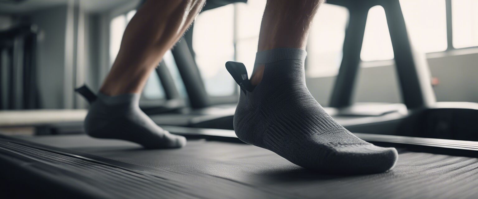 Athletic socks being used during exercise