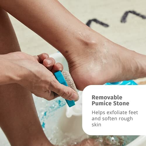 The removable pumice stone is perfect for exfoliating and shaping the feet.