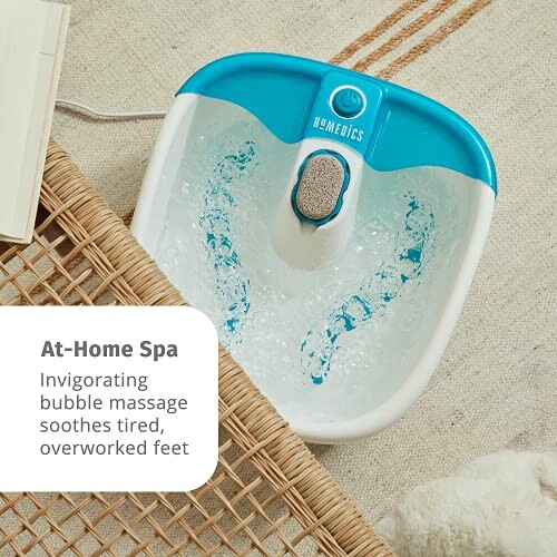 The foot spa is easy to use and features a convenient toe-touch control.