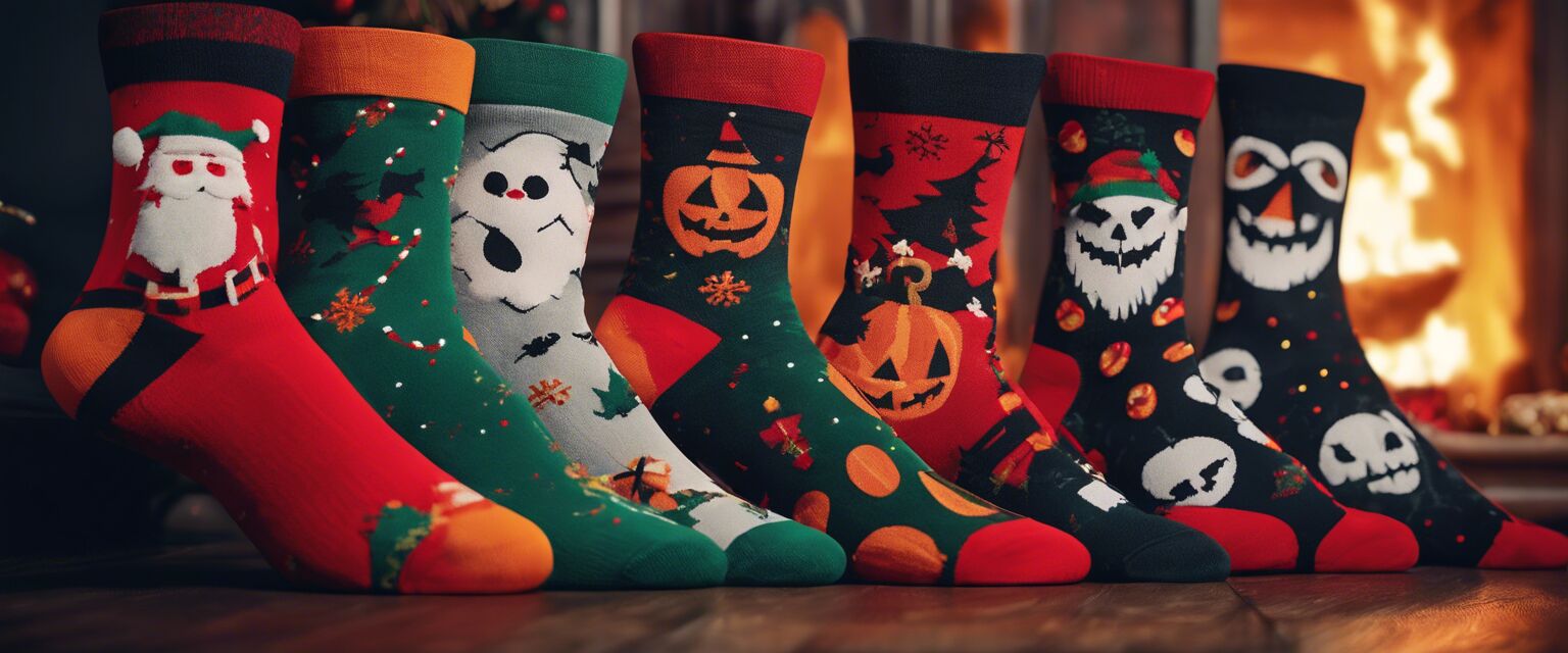 Holiday themed novelty socks