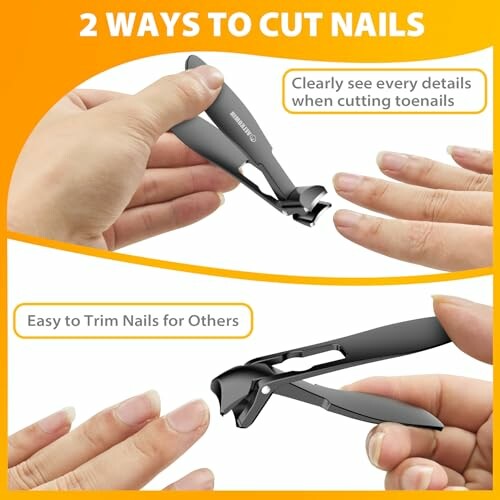 Dual function nail clipper for cutting and trimming nails.