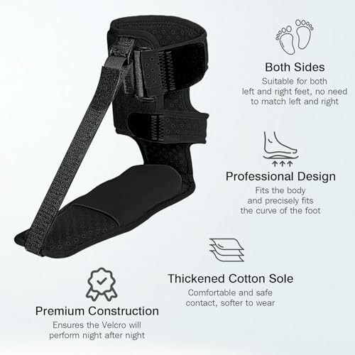 Orthopedic foot brace with features listed.