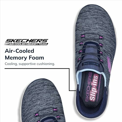 Skechers shoe with Air-Cooled Memory Foam, cooling and supportive cushioning.